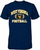 Мужская синяя футболка с графическим принтом West Virginia Mountaineers WVU NCAA