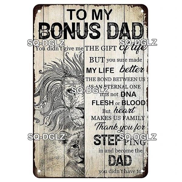 SQ-DGLZ Vintage To My DAD Word Metal Sign Plate Tin Sign Plate Home Bar Door Wall Decor Sticker Decoration Plaque Poster