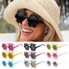 Y2K Flower Shades Round Sun Glasses Trendy Sunflower Sunglasses for Women
