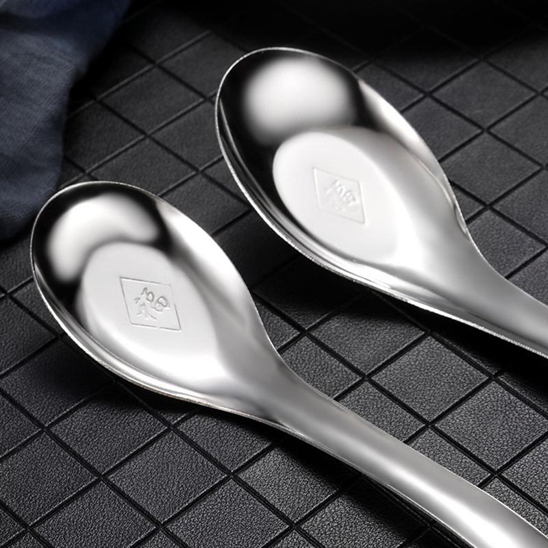 Китайские ложки из нержавеющей стали, ложка для рисового супа, длинная ручка, столовые приборы, столовые приборы, кухонная утварь, столовая ложка для кухни, ресторана