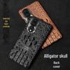 Чехол-половинка из натуральной кожи крокодила с черепом для Honor 80, 80SE, 80Pro