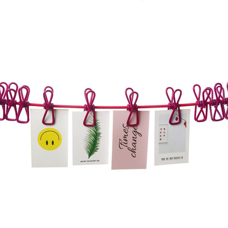 Вешалка для одежды Сушилка для одежды Веревка с эластичными зажимами Выдвижная ветрозащитная портативная дорожная вешалка для снаряжения Ремешок для хранения