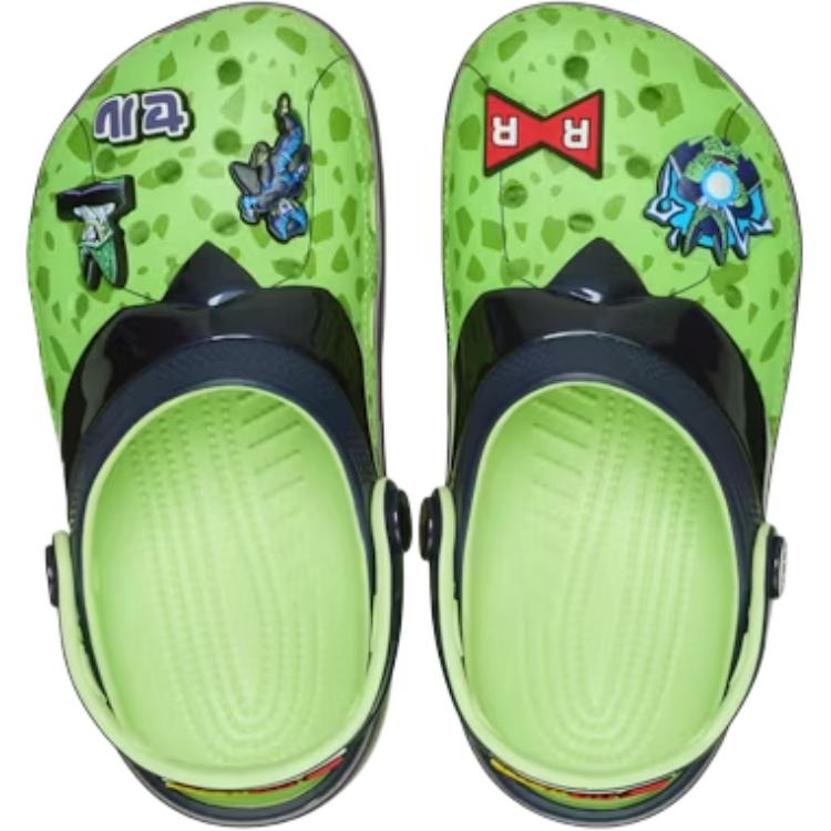 Dragon Ball Z Cell X Crocs Classic Clog Abrasion Resistant Low Top Children's Sandals Green Kids'