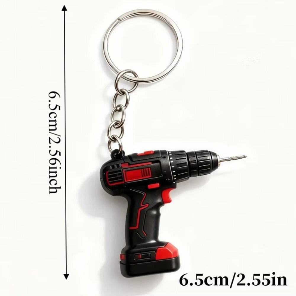 Cool Design Electric Drill Key Chain Lifelike Handheld Drill Pendant Drill Key Ring Key Accessory