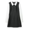 Sancai 2026 Spring Lapel Faux Two-Piece A-Line Dress