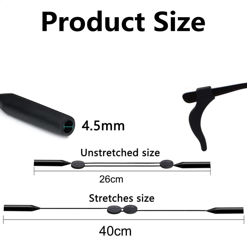 4 шт. 40 см Регулируемый ремешок для очков Универсальный шнурок Фиксатор для очков Нескользящий ремешок для солнцезащитных очков Для