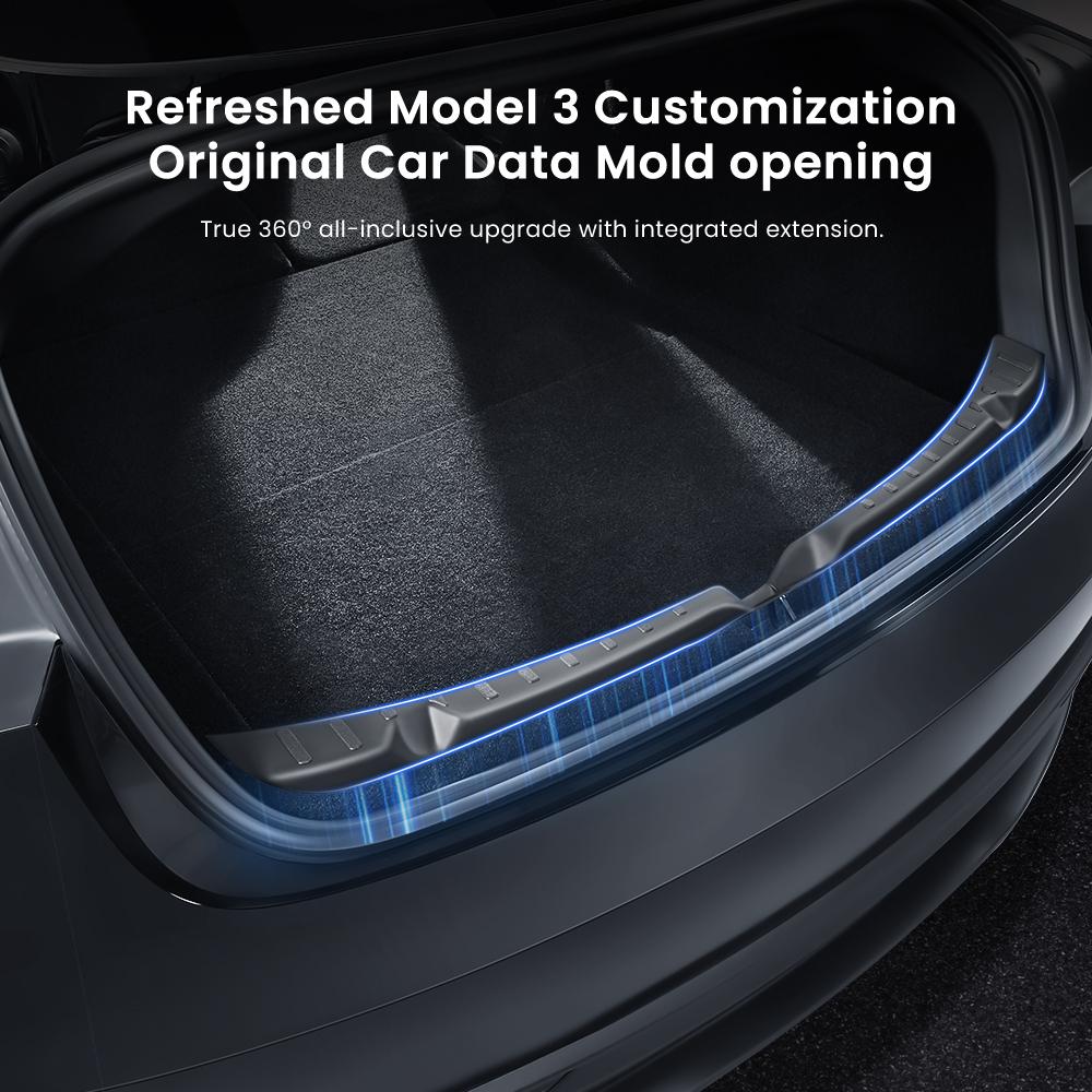 YZ для Tesla New Model 3 Highland 2025 Защитная накладка на багажник TPE Коврик против царапин Накладка на порог багажника Защитная крышка на порог