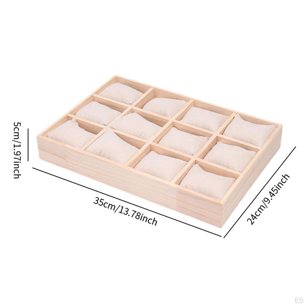 Коробка для часов и украшений, держатель для браслетов, мужская, 12 слотов, контейнер, многофункциональная, с подушкой, портативная