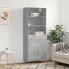 VidaXL Highboard Concrete Grey 69.5x34x180 Cm Engineered Wood 3200509
