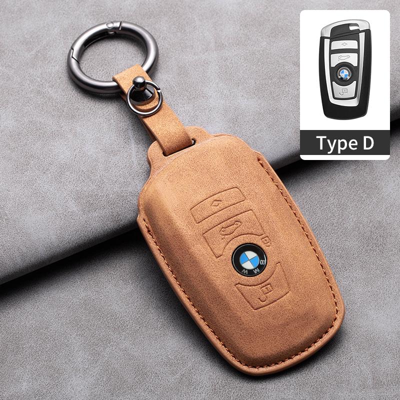JYPK6 Sheepskin Leather Car Key Case Cover Accessories For BMW 1 2 3 4 5 6 7 Series X1 X3 X4 X5 X6 F36 F25 F26 F30 F34 F10 F07 F20 Z10