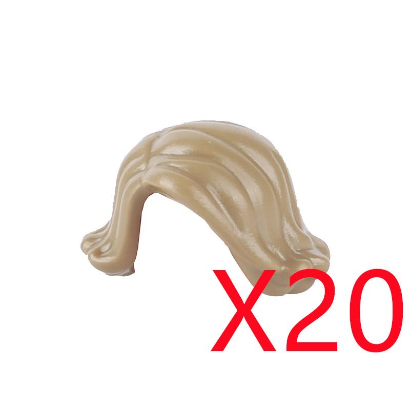 MOC Городские строительные блоки Части тела фигурок Креативные аксессуары Длинные волосы Коричневые Черные Золотые Мини-кирпичики Совместимая игрушка Подарок k030