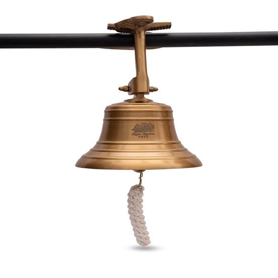 15.24 Cm Brass Anchor Bell, Nautical Rope Lanyard, Wall Decor