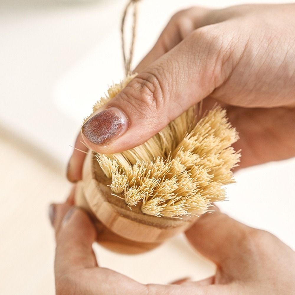 Scrubber Pot Pan Scrubber Palm Pot Brush Bamboo Dish Scrub Brushes Dish Washing Brush Pot Net Brus