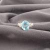 Небесно-голубой топаз Драгоценный камень925 Стерлинговое серебро Ювелирное изделие Кольцо ручной работы для женщин RR-66-9
