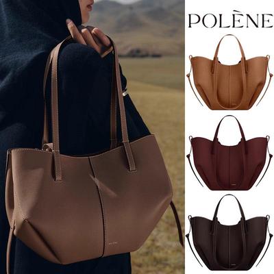 Плиссированная кожаная сумка-тоут большой вместимости: Сумка POLENE Wing для женщин