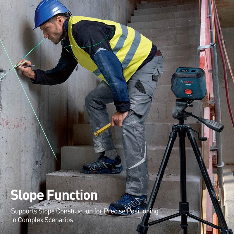 Bosch Лазерный уровень GCL 15-12 XG Комбинированный точечный и линейный лазерный уровень с зеленым лучом