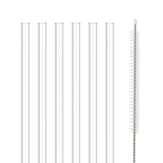 1 Set Straw Replacement Drinking with Cleaning Brush Reusable Transparent Plastic 20/30/40 OZ