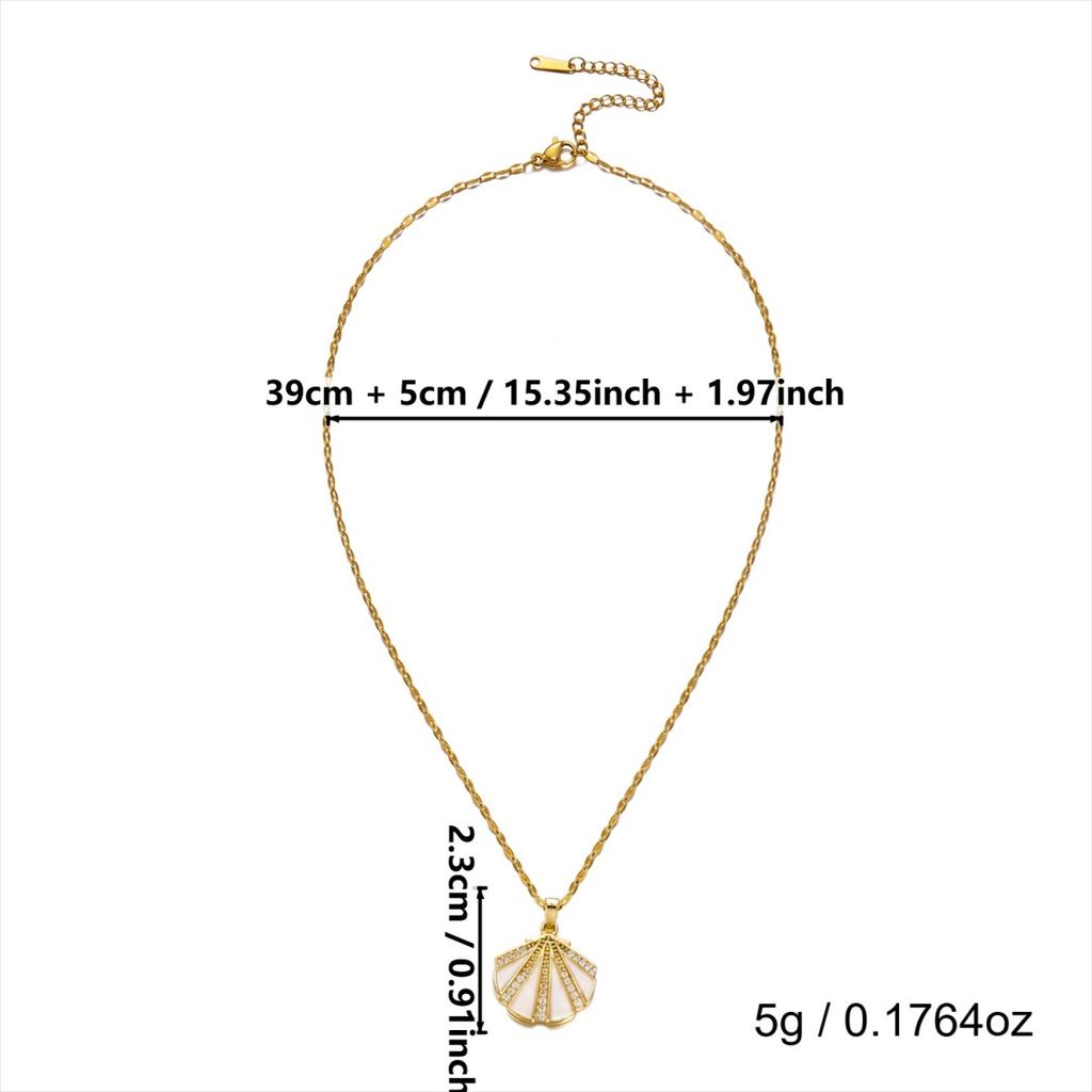 Summer Zircon Shell Pendant Necklace For Women Men Sea Animal Red Lobster Crab Stainless Steel Chain Collarbone Choker Jewelry