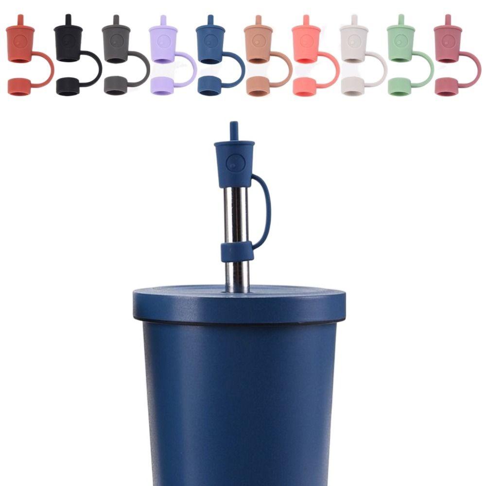 Reusable Straw Tip Caps Dust-Proof Straw Plugs Colorful Straw Tips Lids 8 Mm Straw Tip