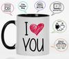 Inkdotpot Керамические кофейные кружки I Love You на 11 унций. Кофейные кружки отлично подходят для жениха, невесты, подарка на помолвку, холостяка и девичника.