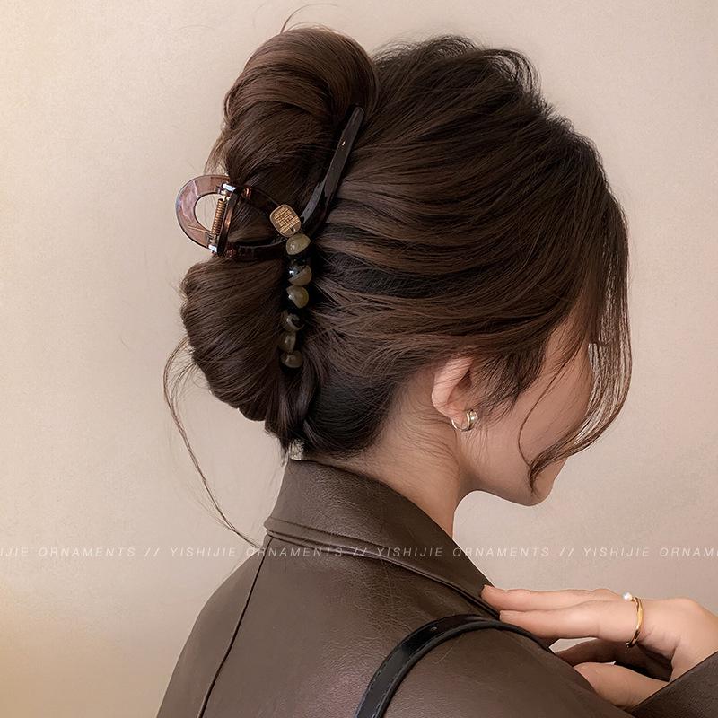 Элегантная большая заколка для волос для женщин 2025 - Шикарный дизайн 'акула' для густых волос