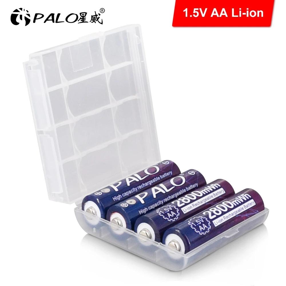 PALO AA Li-ion Rechargeable Battery HR6 2800mWh 1.5V AA Lithium Ion Batteries 2AAA Battery For MP4 Mouse