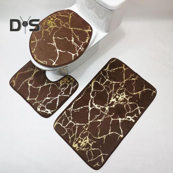 Нескользящий 3 шт./компл. ковер для унитаза, быстросохнущий полиэстер, мрамор, крышка для унитаза, коврик для ванной комнаты