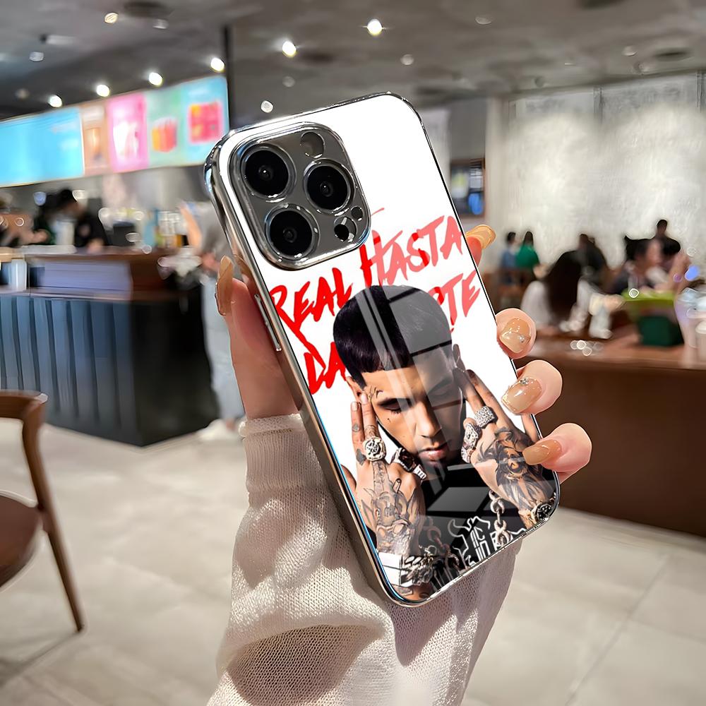 Чехол для телефона рэпера A-Anuel AA Для IPhone 17 Pro Max 15 Pro 16 14 Plus 12 13 Mini 11 Pro Ударопрочный Гальванизированный Стеклянный Чехол
