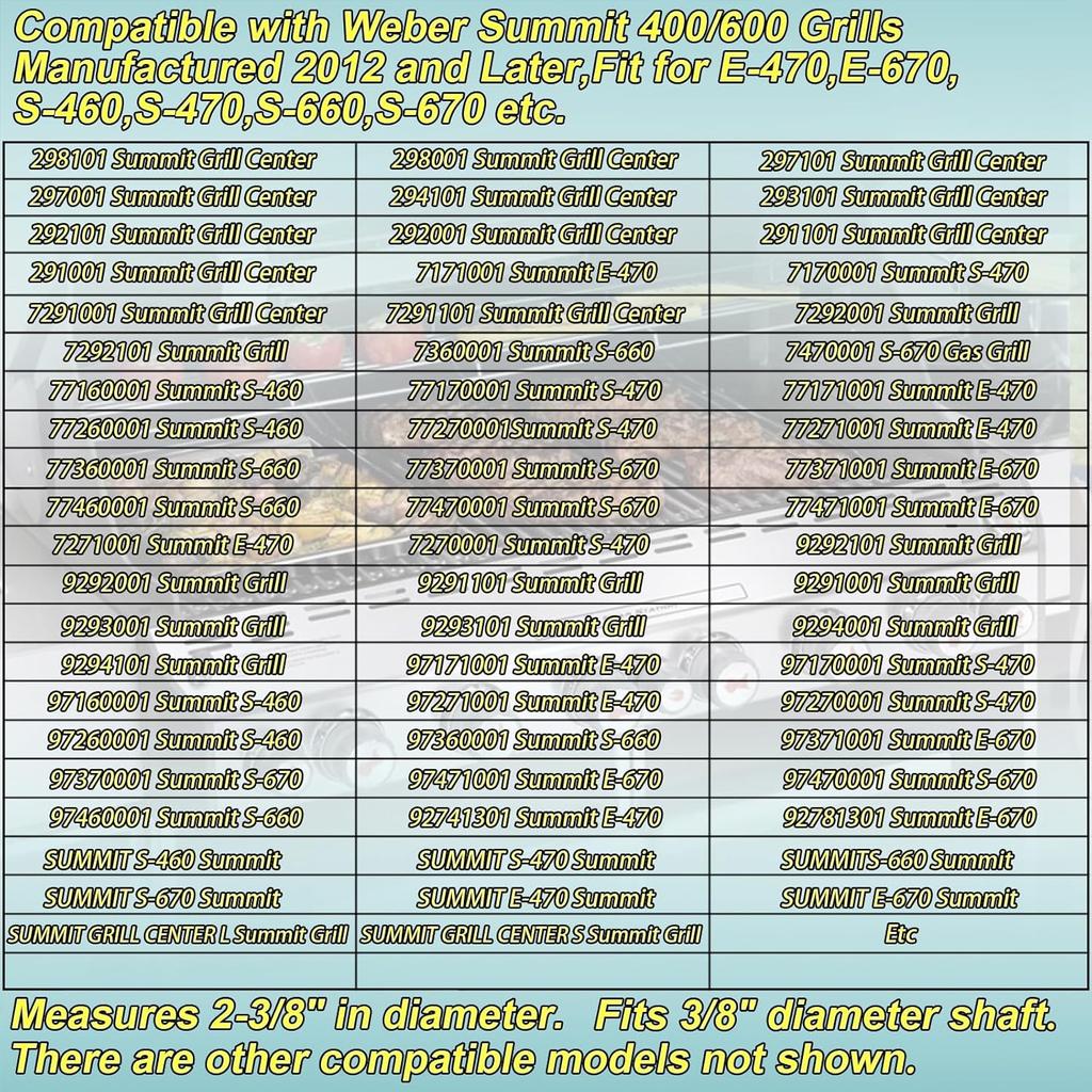 Ручки управления для гриля NOVINO для Weber Summit, 6 шт. 91538 Подсвечиваемые ручки управления для гриля Weber Summit 2012+ Серии 400/600 E-470 670, S-460 470 660 670