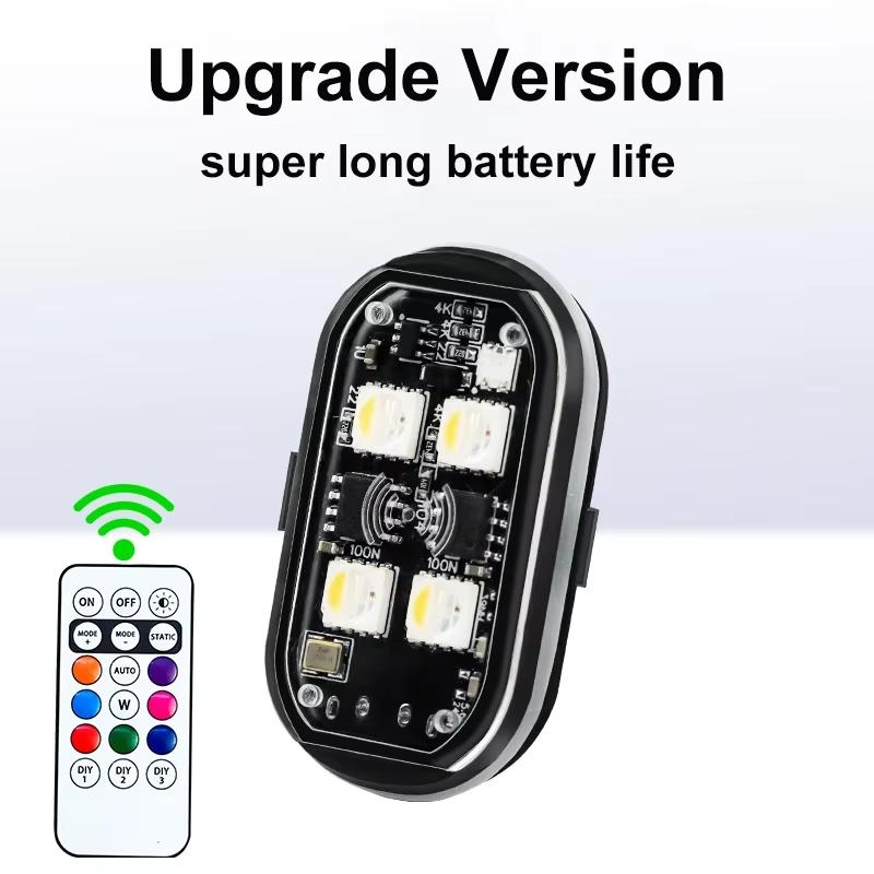 RGB Led Car Strobe Lights Motorcycle LED Flash Position Wireless Light Aircraft Airplane Helicopter Warning Lights Accessories