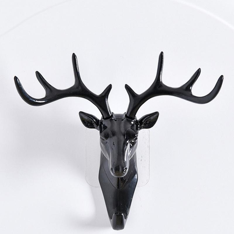 1pc Wall Hanging Hook Vintage Deer Head Antlers for Hanging Clothes Hat Scarf Key Deer Horns Hanger Rack