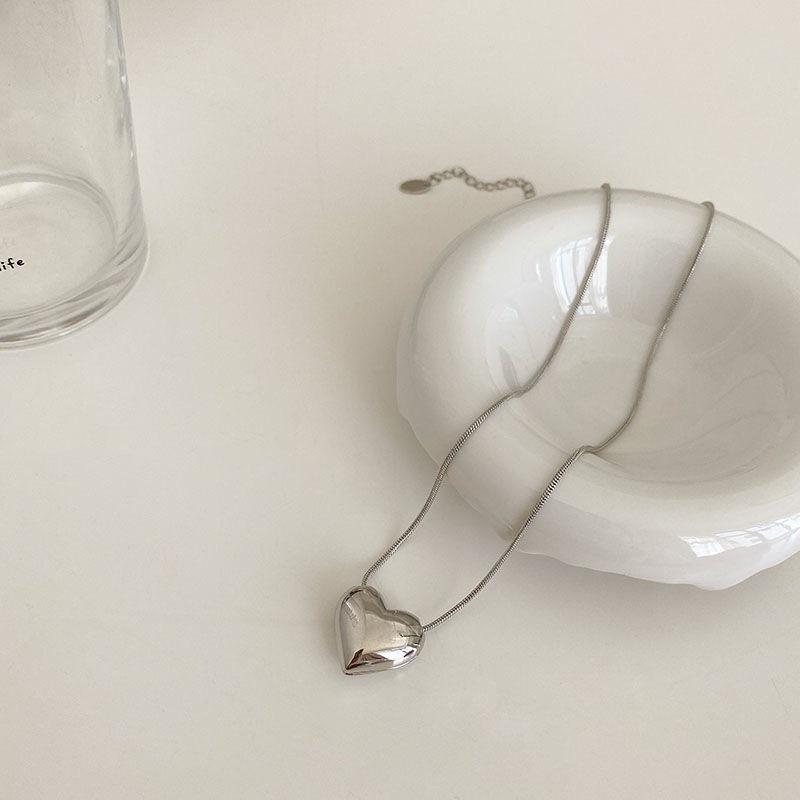 Серебряная цепочка для пары из стерлингового серебра 925 пробы с геометрическим узором в форме сердца, легкая, роскошная, темпераментная, простая, сладкая, с любовью, подвеска на ожерелье, ювелирное изделие