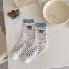 Носки с таксами для женщин, весна, осень и зима, кошачьи носки до середины икры, мультяшный милый школьный стиль, универсальные длинные носки с медведем