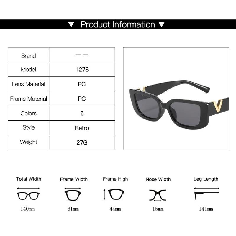 Retro Rectangle Sunglasses Women Brand Designer Vintage Small Frame Sun Glasses Ladies Classic Black Square