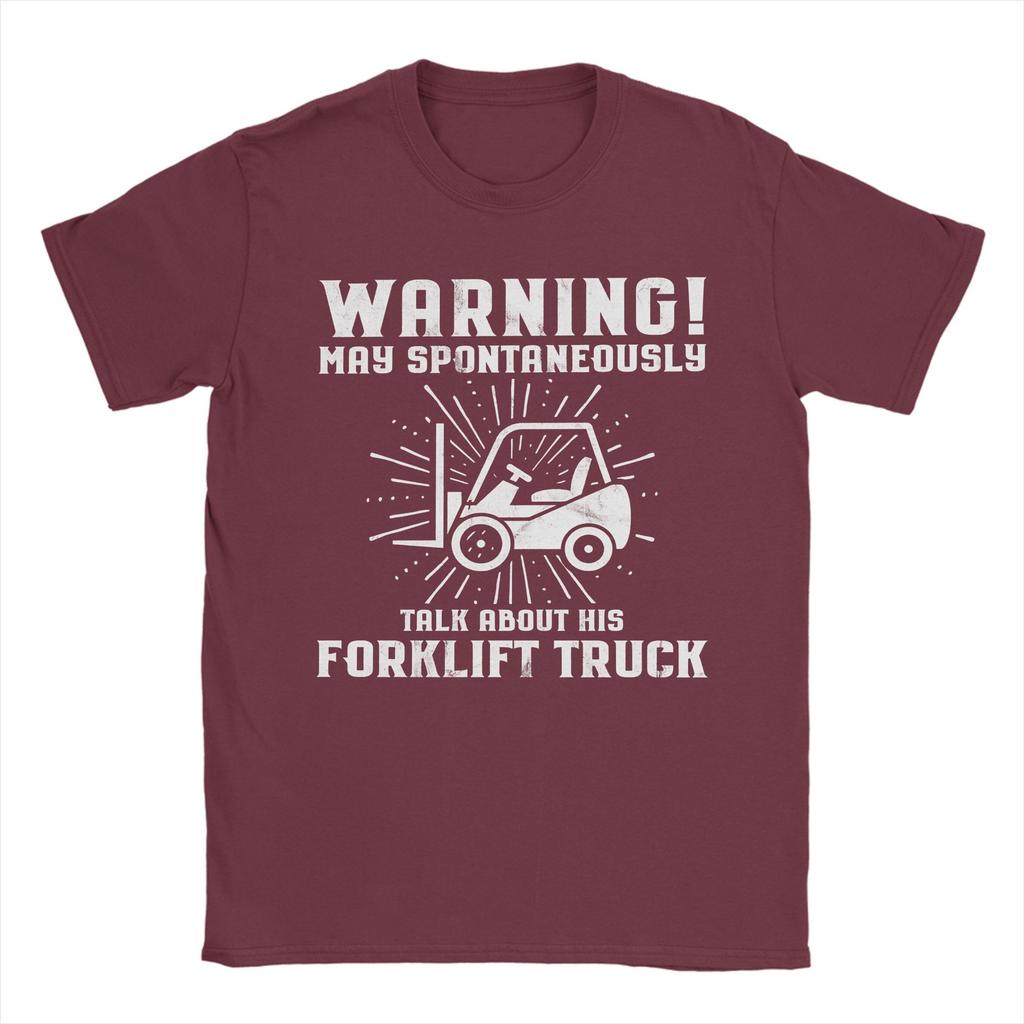 Unisexs Womens Forklift Certified Funny Forklift Driver Operator T Shirt 100 Cotton Printed TShirt Top Clothing