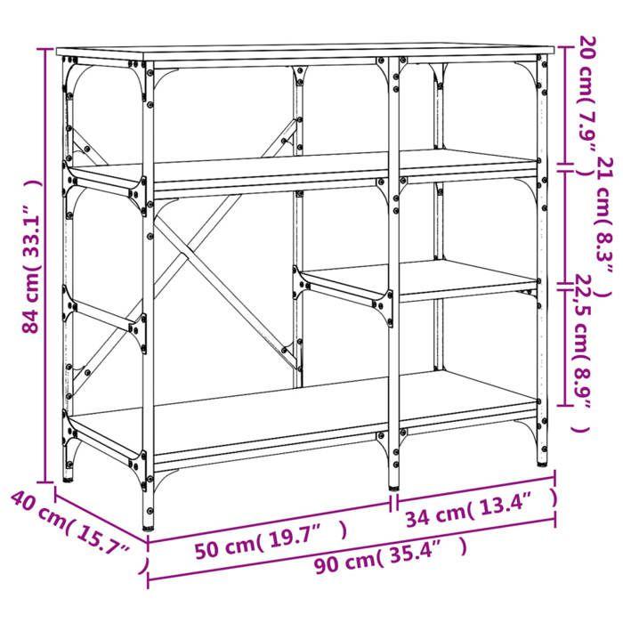 VidaXL Support de Boulanger, Étagère avec Pieds Réglables, Meuble de Rangement, Organisateur de Cuisine Intérieur, Moderne, 845424