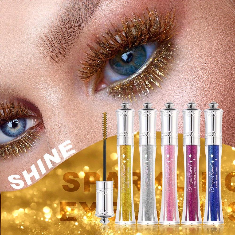 Тушь для ресниц Glitter Flash с мерцающими бриллиантовыми блестками, водостойкая, не смазывающаяся, стойкая, увеличивающая объем, макияж для глаз