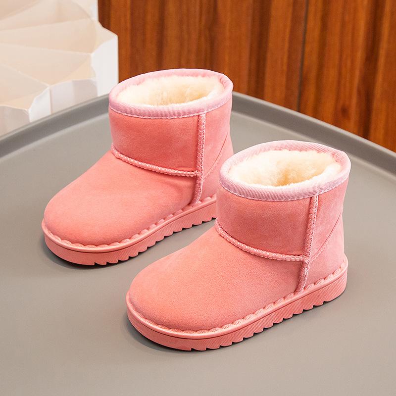 Fashion Children's Snow Boots for Boys and Girls In Winter New Set of Short Boots Suede Cotton Shoes Plush Insulation Shoes Snow Boots