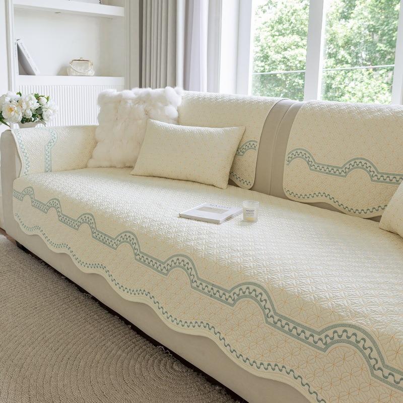 Хлопковая подушка на диван, всесезонная, нескользящая, L-образной формы, полотенце для дивана, пылезащитная, прочная, чехол на сиденье дивана для гостиной