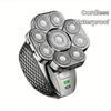 Men Grooming Kit 9 Cutter Floating Head Electric Razor Multifunction Shavers USB Rechargeable Wet/Dry 6 In 1 Bald Head Shavers