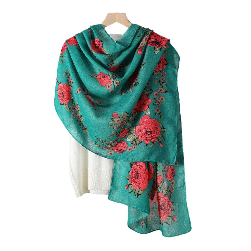 Женский платок с этническим принтом Синьцзяна - Ретро стиль для весенне-осенних путешествий