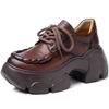 Fashion 7cm Fashion Return Autumn Spring Casual Ladies Shoes Sneakers Women Genuine Leather Platform Wedge Super Thick Female Moccasin