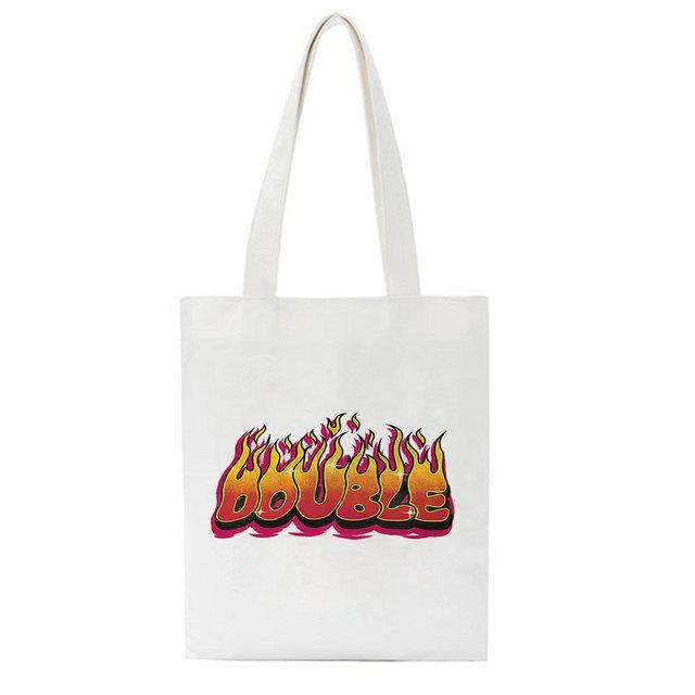 Новая женская сумка через плечо Ulzzang с забавным мультяшным письмом в стиле Харадзюку, готическая школьная сумка Y2k, холщовая сумка большой вместимости, повседневная сумка-шоппер