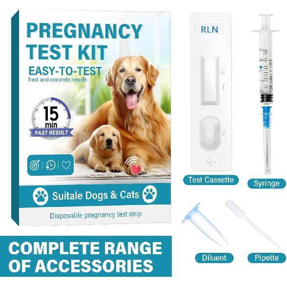 Dog Pregnancy Test Kit, Pet Pregnancy Supplies, Accurate and Fast Pregnancy Test Strips for Puppy, Disposable Pet Clinic Equipment at Home