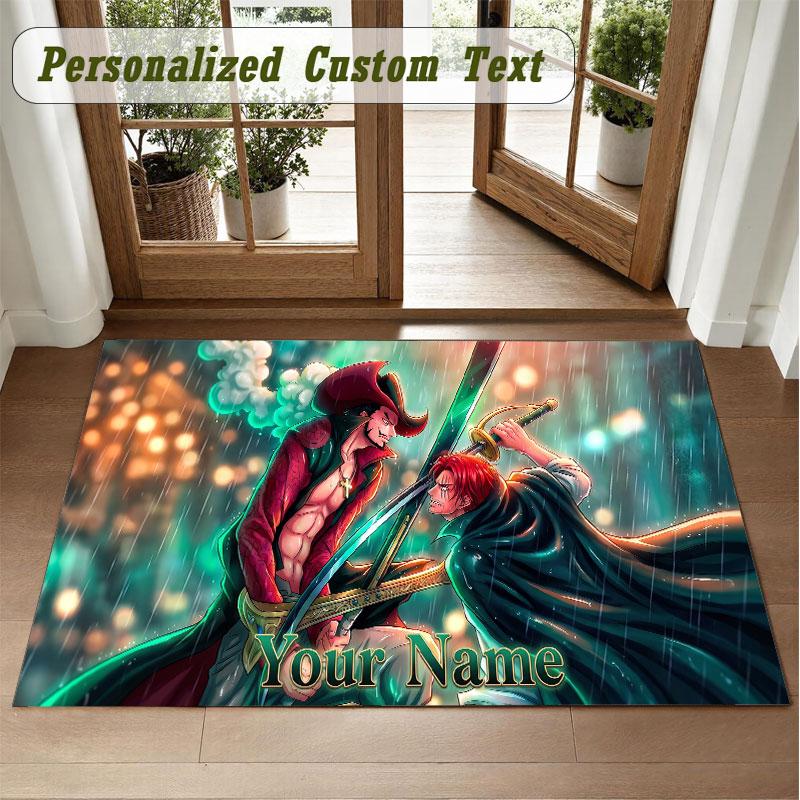 Crystal Velvet Square Rug Custom NameOne Piece Pattern Non Slip Home Floor Decor Rug