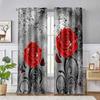 Multicolor Rose Pattern High Blackout Bedroom Curtains Dark Style Home Thick Clackout Drape Various Rose Styles Windows Curtain