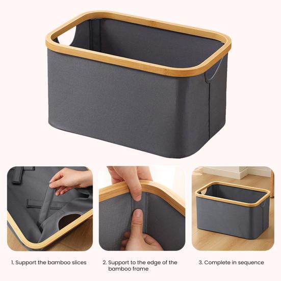 Storage Basket Foldable Deep Large Capacity Thickened Stable Structure With Handle Keep Neat Space Saving Toy Clothes Storage Backet Laundry Backet