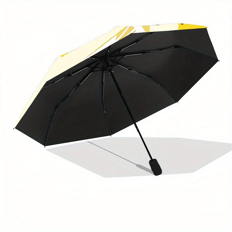 1pc Lemon Slice Pattern Automatic Open, Sturdy Iron Frame, Compact Folding Design, All-Season Portable Umbrella for Women & Men, Outdoor Umb