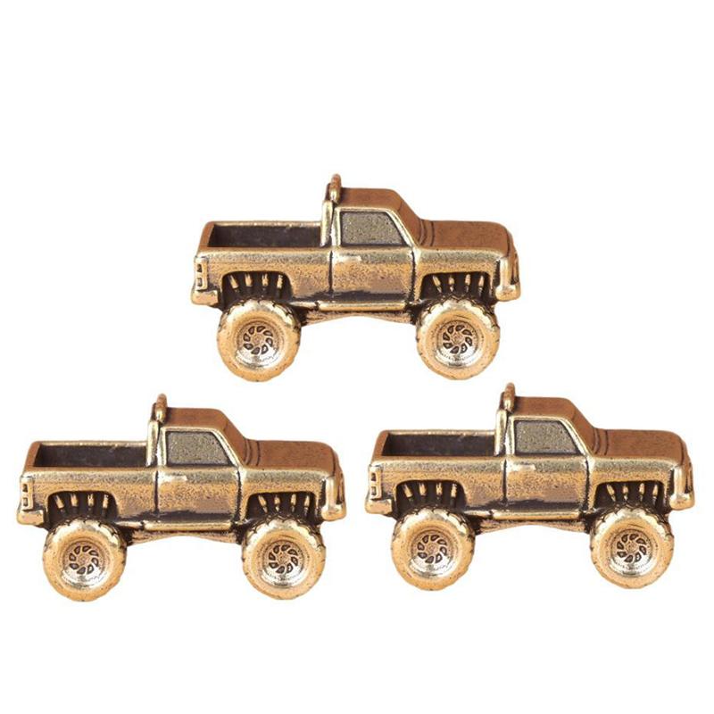 1/2/3/4/5Pcs Solid Brass Mini Pickup Truck Ornament Retro Finish Hand Polished For Home Decor Collection Gifts