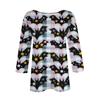 Women's Halloween Printed Round Neck Top With Three Quarter Sleeves T Shirt Casual Top